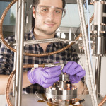 Graduate student Mattia Checchin, who is conducting his thesis research at Fermilab, won first prize for his poster on superconducting radio-frequency accelerator cavity performance at the recent SRF 2015 conference. Photo: Reidar Hahn