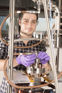 Graduate student Mattia Checchin researches superconducting radio-frequency accelerator cavity performance at Fermilab. Photo: Reidar Hahn