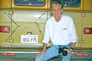 Edward Tufte next to the famous Feynman van. Photo: Michael Shermer.