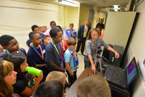 Fermilab will host its first My Brother's Keeper Lab Day on March 29. Pictured here is a snapshot from an event at Sandia Lab, which opened its doors for the 2015 pilot of My Brother’s Keeper Lab Day to 50 local underrepresented middle school students. Photo courtesy of Sandia Labs