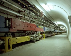 The Tevatron accelerated and extracted beam to 800 billion electronvolts in February 1984.
