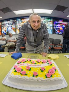 Al Moretti with retirement cake