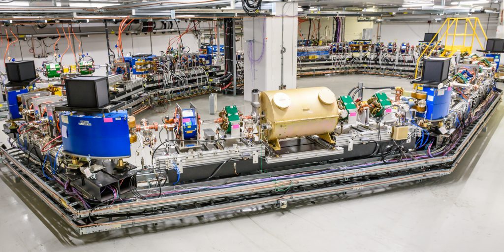 Fermilab's 40-meter-circumference IOTA — the Integrable Optics Test Accelerator — saw first beam on Aug. 21. Photo: Giulio Stancari