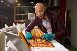Marcellus Parker is the the floor supervisor of the technicians who make superconducting magnets for the High-Luminosity Accelerator Upgrade Program. Photo: Reidar Hahn