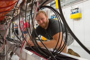 Erik Dopp is one of the first VetTech interns and now a full-time Fermilab employee. Photo: Reidar Hahn