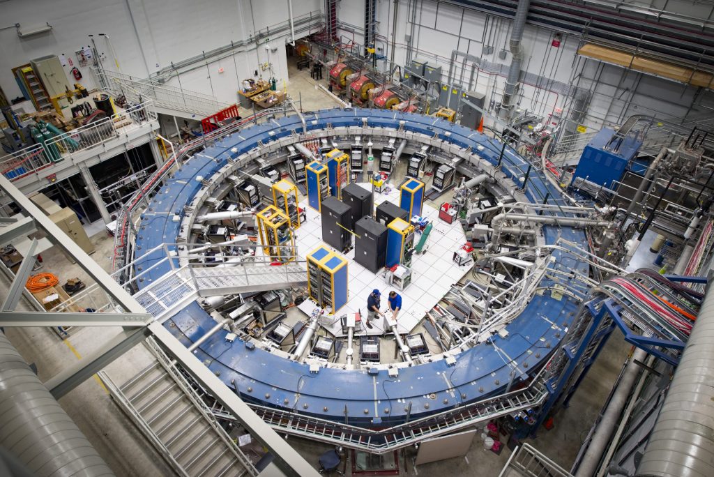 The Muon g-2 experiment recently started its second run. Scientists use this particle storage, a 50-foot-diameter magnet, to look for hidden particles and forces. Photo: Reidar Hahn