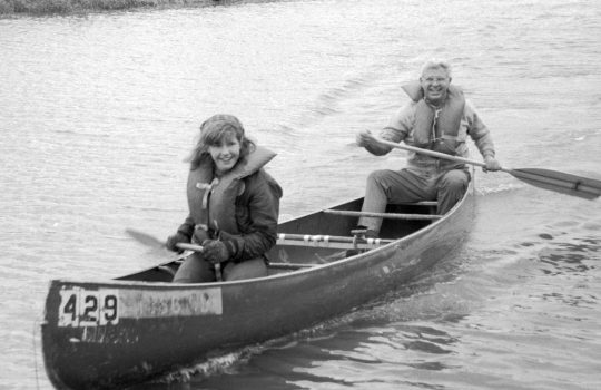 In 1975, John O'Meara and his daughter Sue placed third, with their time of 63 minutes, 16 seconds. Photo: Fermilab