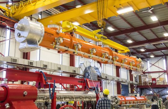 The first cryomodule for SLAC's LCLS-II X-ray laser departed Fermilab on Jan. 16. Photo: Reidar Hahn