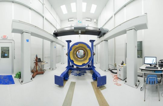 Fermilab built the lens-holding barrel of the Dark Energy Spectroscopic Instrument. Photo: Reidar Hahn