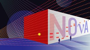 The Fermilab NOvA neutrino experiment announced that it has seen strong evidence of muon antineutrinos oscillating into electron antineutrinos, a phenomenon that has never been unambiguously observed. Image: Sandbox Studio