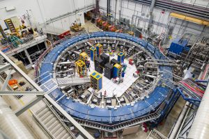 The Muon g-2 experiment takes advantage of the lab’s powerful accelerator complex. Fermilab scientists have already collected twice the amount of total data gathered over its four years at Brookhaven National Laboratory, where the experiment ran prior to coming to Fermilab. Photo: Reidar Hahn
