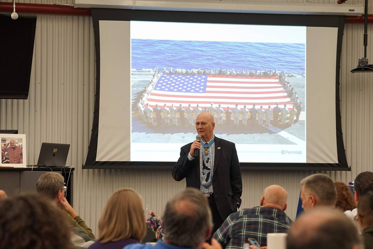 Medal of Honor recipient Allen Lynch talks about unifying the country. Photo: Leticia Shaddix