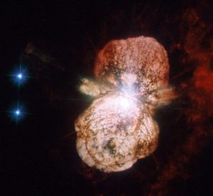 A supernova's shockwave ejects the outer layers of the star in a catastrophic blast that can briefly shine more brightly than entire galaxies. Image: NASA