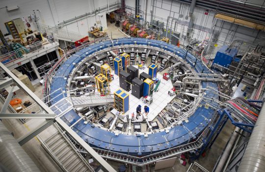 The Muon g-2 experiment recently started its second run. Scientists use this particle storage, a 50-foot-diameter magnet, to look for hidden particles and forces. Photo: Reidar Hahn