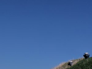 Whimsical, budding vents sprout from the neutrino-muon berm. nature, landscape, sky, grass, everyday objects Photo: Jakob Schaeffer