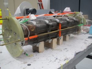 This half-meter-long prototype of a niobium-tin superconducting undulator magnet was designed and built by a team from three U.S. Department of Energy national laboratories. The next step will be to build a meter-long version and install it at the Advanced Photon Source at Argonne. Photo: Ibrahim Kesgin, Argonne National Laboratory