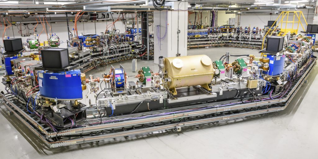 Fermilab's optical stochastic cooling experiment is now under way at the 40-meter-circumference Integrable Optics Test Accelerator, a versatile particle storage ring designed to pursue innovations in accelerator science. Photo: Giulio Stancari, Fermilab