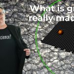 Video title slide featuring host, Don Lincoln, and a graphic representation of a gravitational field