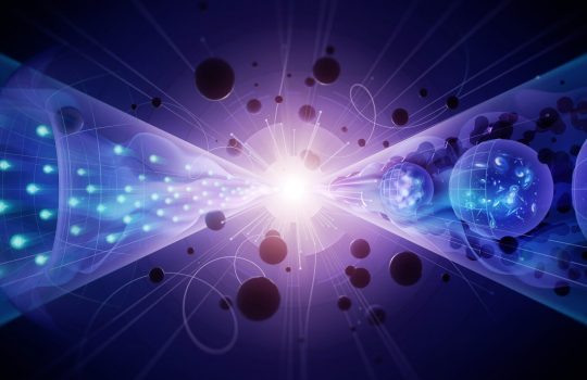 Conceptual illustration representing particle physics research