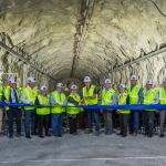 A ribbon-cutting event is held inside a cavern at Sanford Underground Research Facility in Lead, S.D. on Thursday, August 15, 2024.