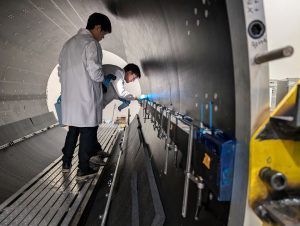 Students work inside the BTST at Purdue University.