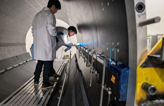 Students work inside the BTST at Purdue University.