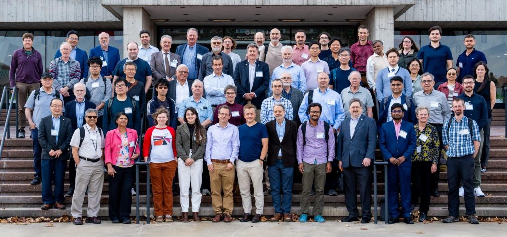 Caption: Researchers gather for a group photo during the International Workshop on Ionization Cooling Demonstrator. Photo: Dan Svoboda, Fermilab.