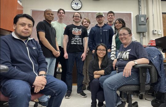 David Martinez Caicedo, left, with his team at South Dakota School of Mines and Technology. Credit: David Martinez Caicedo