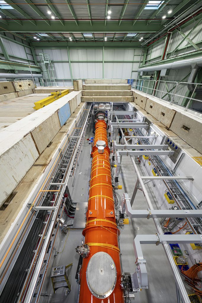 The final Fermilab-built cryomodule for the high-energy upgrade of the superconducting Linac Coherent Light Source was tested at Fermilab in March 2026. Credit: JJ Starr, Fermilab