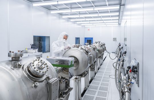 Superconducting radio-frequency cavities are being assembled and tested for installation at the Proton Improvement Plan-II, part of the Fermilab Accelerator Complex. By fine tuning the cavities’ resonance, scientists can optimize accelerator performance. Credit: Ryan Postel, Fermilab