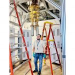 David van Zanten prepares for a cool down cycle in the Quantum Garage. November 2024. Photo credit: Anna Grassellino.